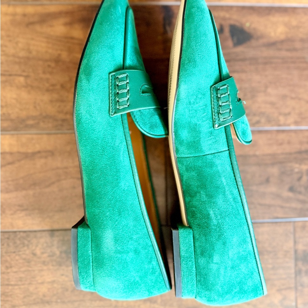 Talbots Vibrant Green Suede Flats - Picture 5 of 7